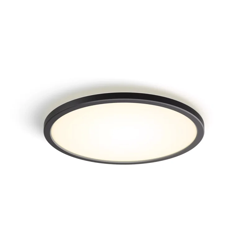 Смарт LED димируема лампа за таван Philips HUE Tento White, размер М, 42.1 см, черна, 23W, 3000 lm, топла бяла светлина 2700К (BT, Zigbee, HomeKit, Google, Alexa, SmartThings)