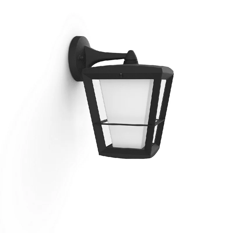 Смарт външен LED RGBW димируем аплик Philips Hue Econic + Hue Bridge, 15W, 1150 lm, E27, IP54, Черен - Снимка 8