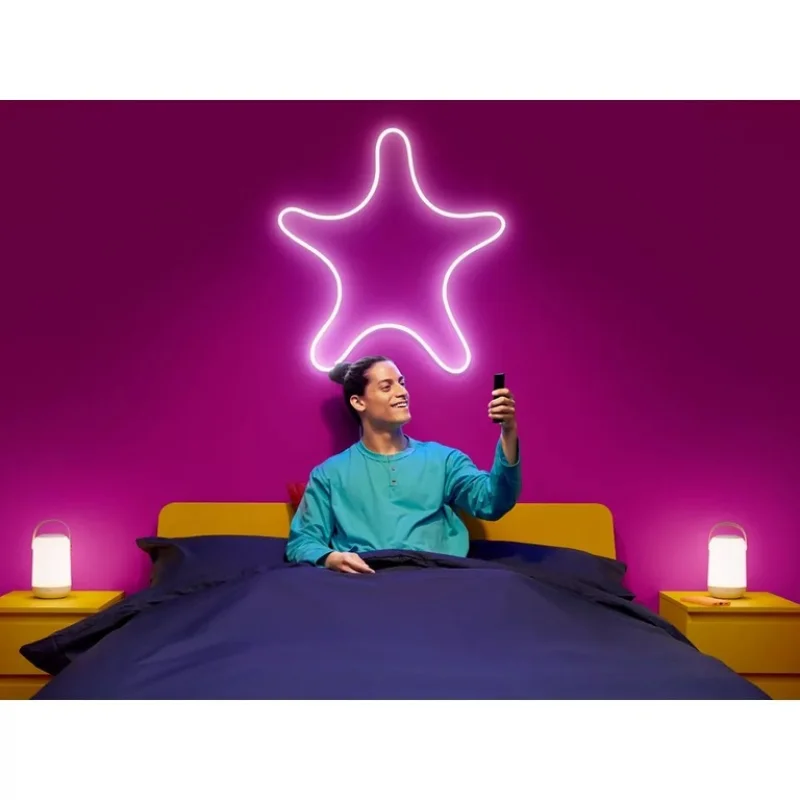Смарт LED RGBW неонова димируема градиентна лента WiZ Smart Neon Flex Strip Type-C 3 м, 24W, 1600 lm, 16 милиона цвята (BT, Zigbee, Matter, Apple Home, Google, Alexa, SmartThings) - Снимка 5