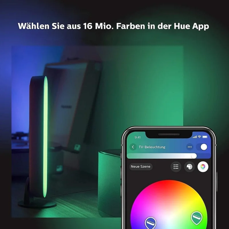 Смарт LED RGBW димируеми светлинни панели Philips Hue Play Lightbar WACA Double Pack 2 бр., черни, 2x500lm, 2x6.7W, 16 мил. цвята (BT, Zigbee, HomeKIt, Google, Alexa, SmartThings) - Снимка 7