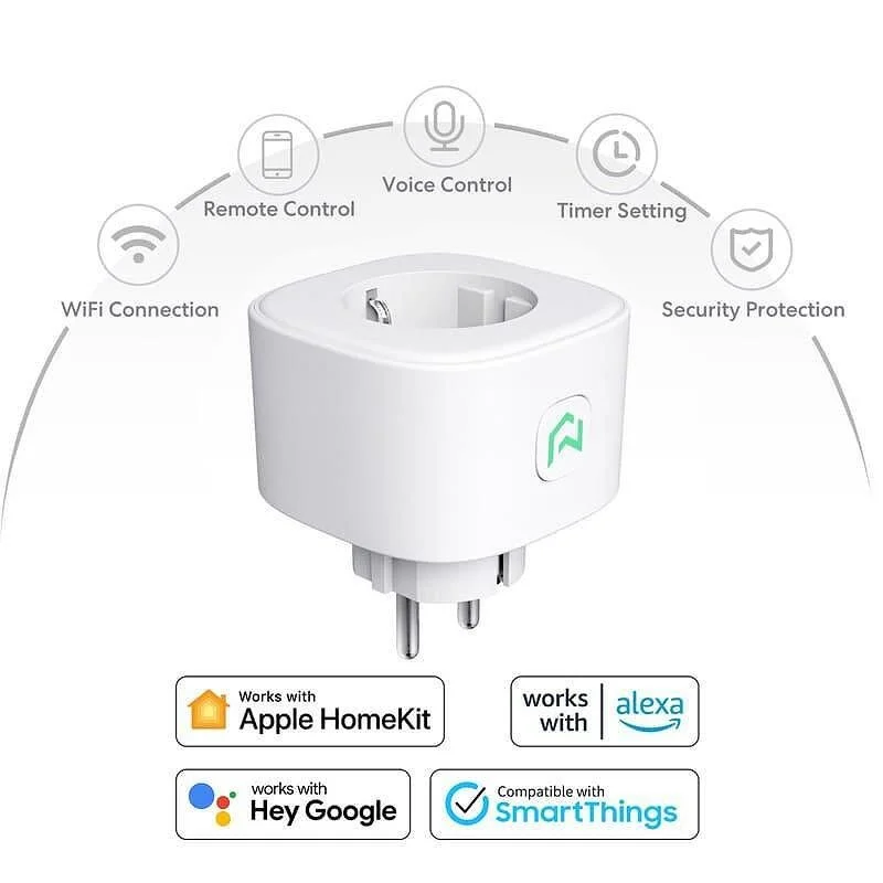 Промо пакет Meross смарт Wi-Fi плъг Meross MSS210, 2 бр., бял (Homekit, Google, Alexa, SmartThings) - Снимка 2