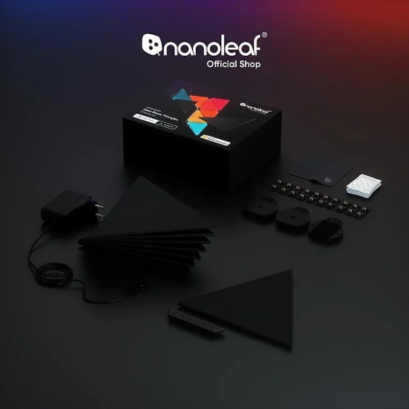 Nanoleaf Ограничено издание, Ultra black triangles, 9 светлинни панела, Smarter Kit - Снимка 6