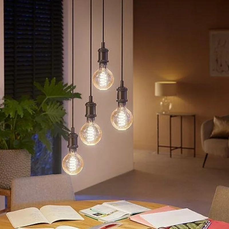 Смарт Vintage LED димируема крушка Philips Hue Filament Globe, 7W, 550 lm, E27, бяла 2200-4500K - Снимка 5