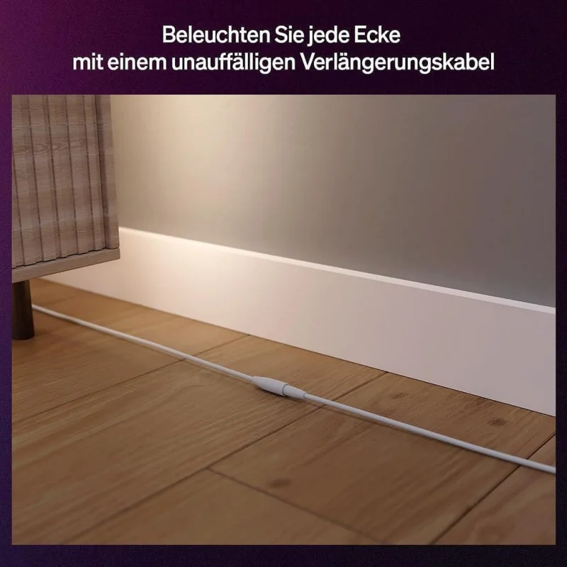 Смарт допълнителна LED RGBIC димируема лента Philips Hue Flux Extension WACA, 10 м, бяла, 60W, 4000 lm, 16 милиона цвята (BT, Zigbee, Apple Home, Google, Alexa, SmartThings) - Снимка 4