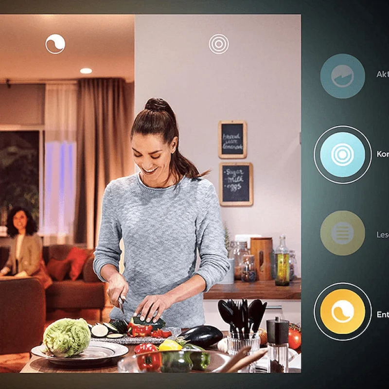 Смарт LED димируема луничка Philips Hue White Ambiance GU10, 350 lm, 4.3W, 2 бр. (BT, Zigbee, HomeKit, Google, Alexa, SmartThings) - Снимка 3