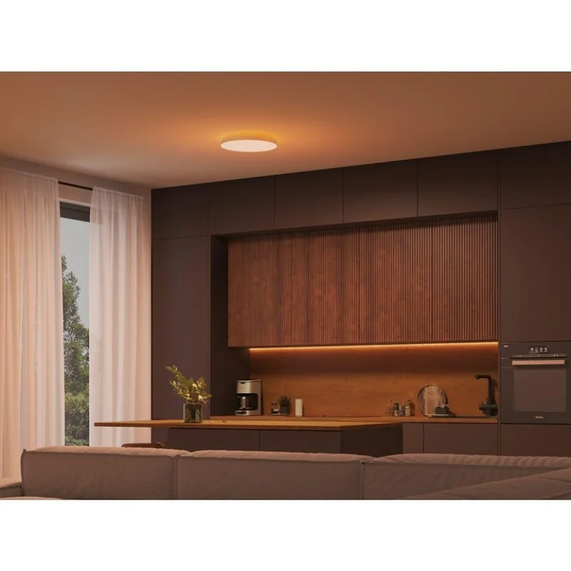 Смарт LED RGBW лампа за таван Philips Hue Datura Ceiling Light Small WACA, бяла, метал, 38.4 см, 48W, 500 lm, 16 мил. цвята (BT, Zigbee, HomeKit, Google, Alexa, SmartThings) - Снимка 4