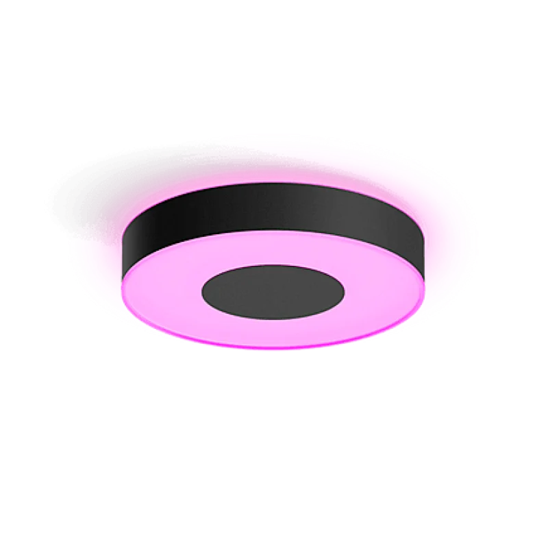 Смарт LED RGBW димируема плафониера Philips HUE Xamento М WACA, черна, 38.1 см, 33.5W, 2350 lm, Е27, IP44, 16 мил. цвята (Bluetooth, Zigbee, Homekit, Google, Alexa, SmartThings)