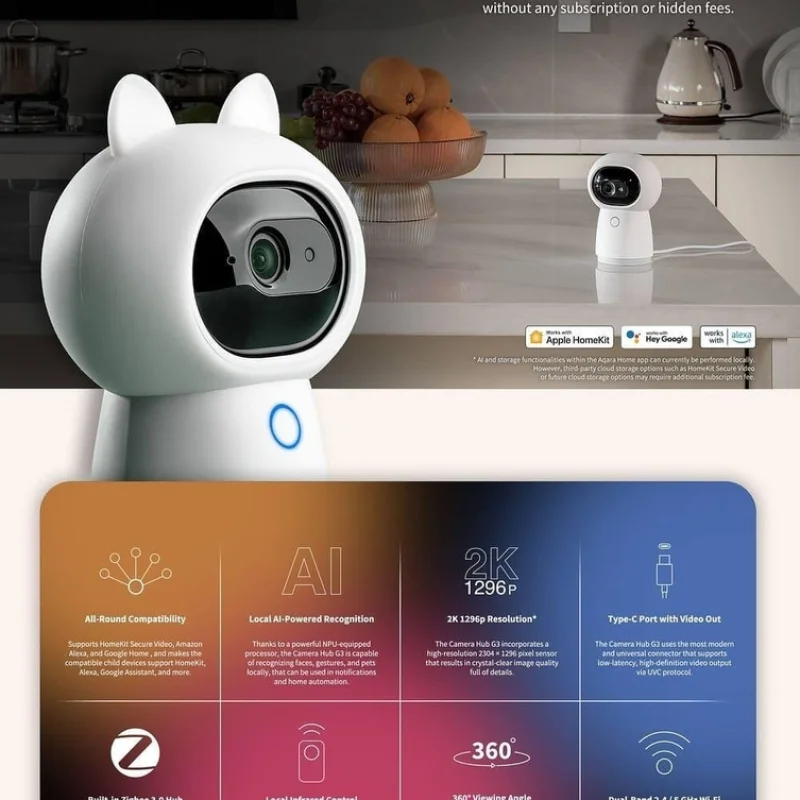Смарт камера-хъб Aqara G3 (HomeKit) - Снимка 6