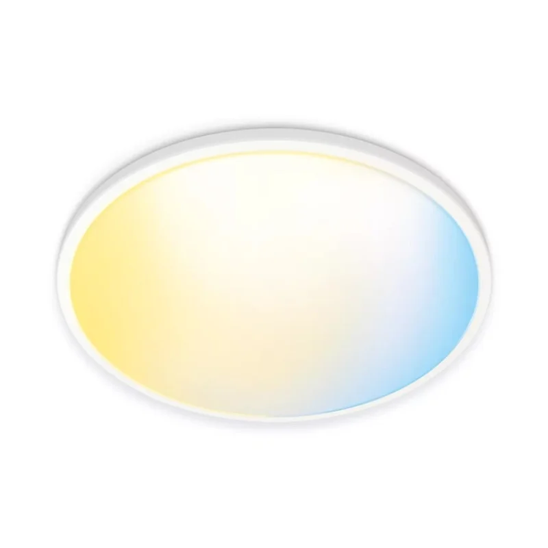 Смарт LED димируема плафониера WiZ Superslim Smart Ceiling, бяла, 24.2 см, 14W, 1300 lm, бяла светлина 2100 - 6500К (BT, Zigbee, Matter, Apple Home, Google, Alexa, SmartThings) - Снимка 6