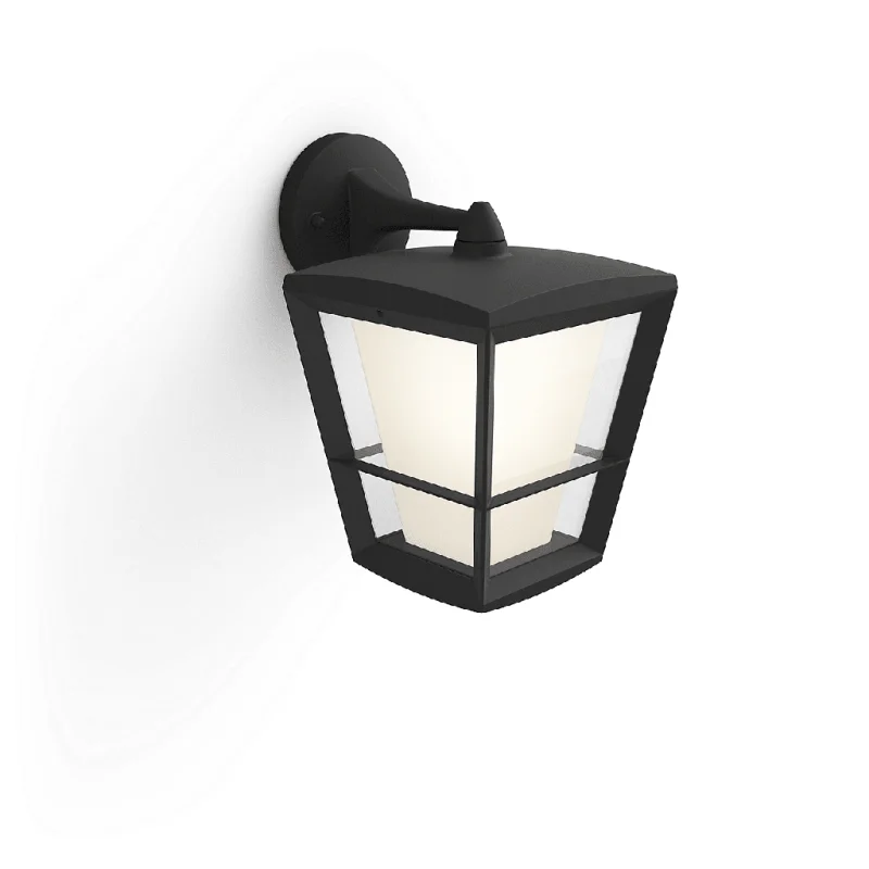 Смарт външен LED RGBW димируем аплик Philips Hue Econic + Hue Bridge, 15W, 1150 lm, E27, IP54, Черен - Снимка 10