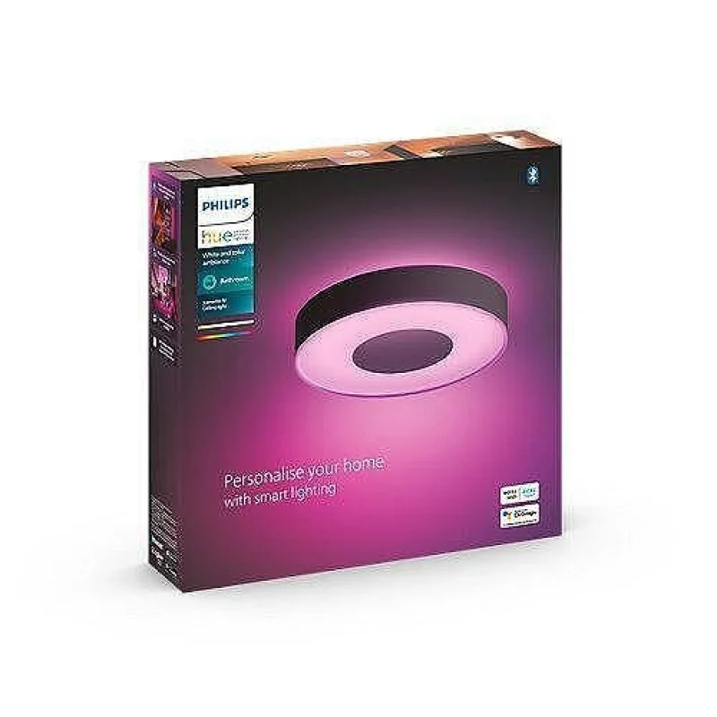 Смарт LED RGBW димируема плафониера Philips HUE Xamento М WACA, черна, 38.1 см, 33.5W, 2350 lm, Е27, IP44, 16 мил. цвята (Bluetooth, Zigbee, Homekit, Google, Alexa, SmartThings) - Снимка 3