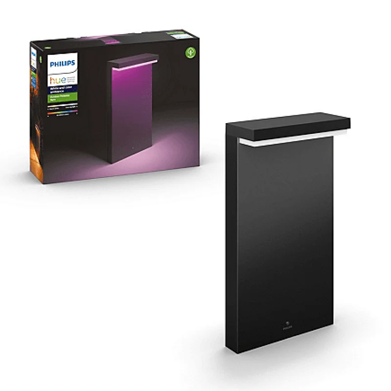 Смарт външна LED RGBW димируема лампа Philips Hue Nyro WACA, 40 см, 13.5W, 1000 lm, IP44, Черна - Снимка 8