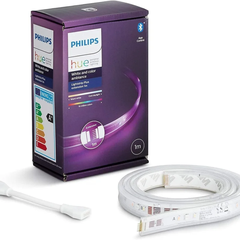 Смарт допълнителна LED RGBW димируема лента Philips Hue WACA 1 м, 11.5W, 1600 lm (BT, Zigbee, HomeKit, Google, Alexa, SmartThings)