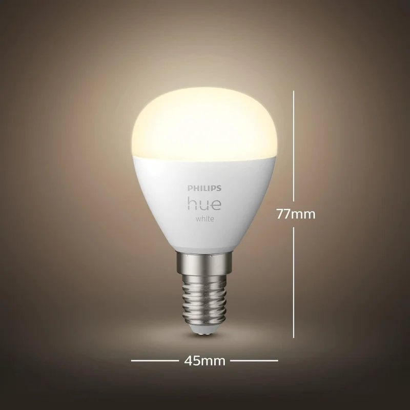 Смарт LED димируема крушка Philips Hue P45, 5.7W, 470 lm, E14, топла бяла 2700K - Снимка 11