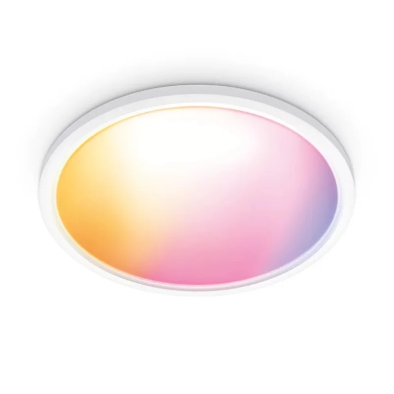 Смарт LED RGBW димируема плафониера WiZ Superslim Ceiling, бяла, 42.3x3.2 см, 22 W, 2600 lm, 16 милиона цвята (BT, Zigbee, Apple Home, Google, Alexa, SmartThings) - Снимка 2