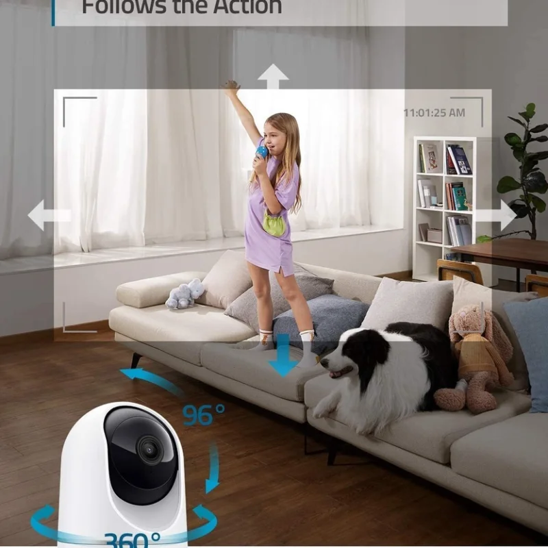 Вътрешна камера с подвижна леща Eufy 2K Pan&Tilt (HomeKit) - Снимка 2