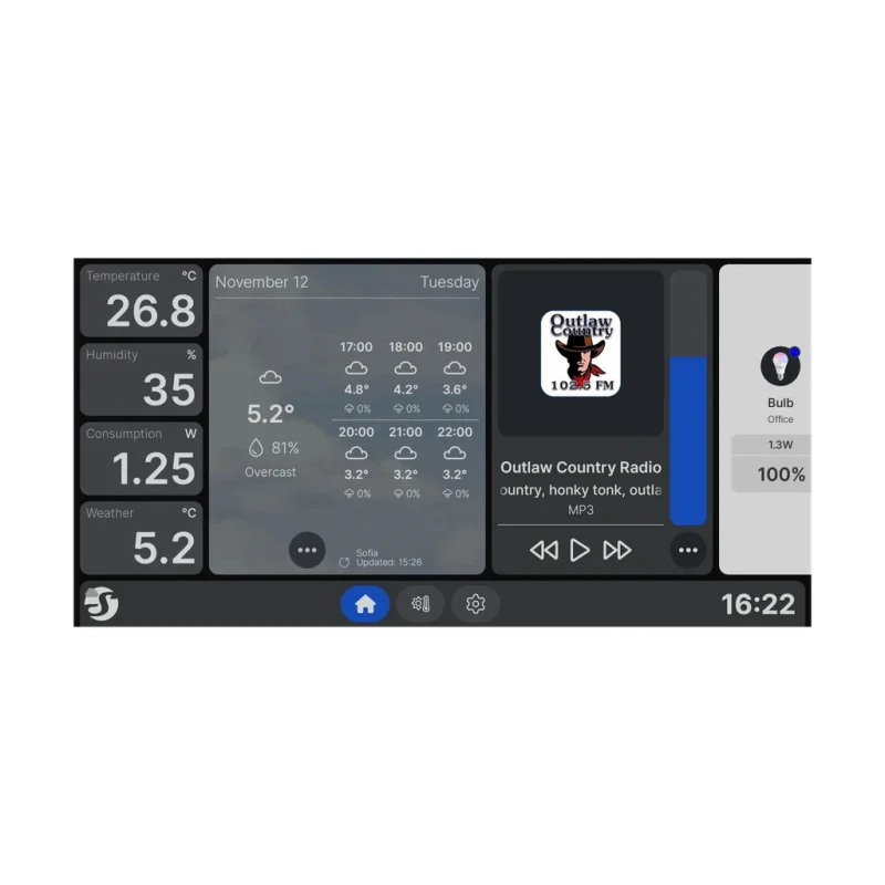 Смарт дисплей Shelly Wall Display X2 + BLU H&T с Bluetooth и сензор за температура и влажност - Снимка 9