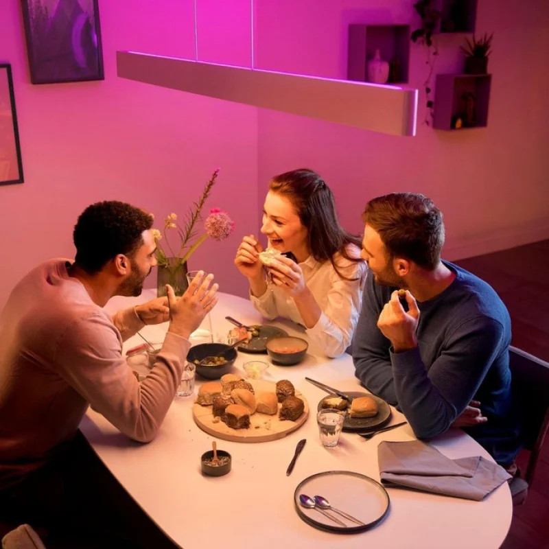 Смарт LED RGBW димируем полилей Philips Hue Ensis WACA, 129.8 см, 79W, 6000 lm, Бял/Черен (Цвят: Бял) - Снимка 5
