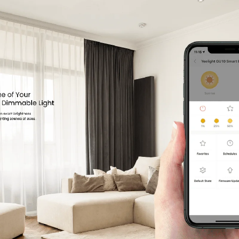 Yeelight GU10 Smart Bulb W1 (Dimmable White) – Смарт LED луничка, 2700K, Wi-Fi - Снимка 3