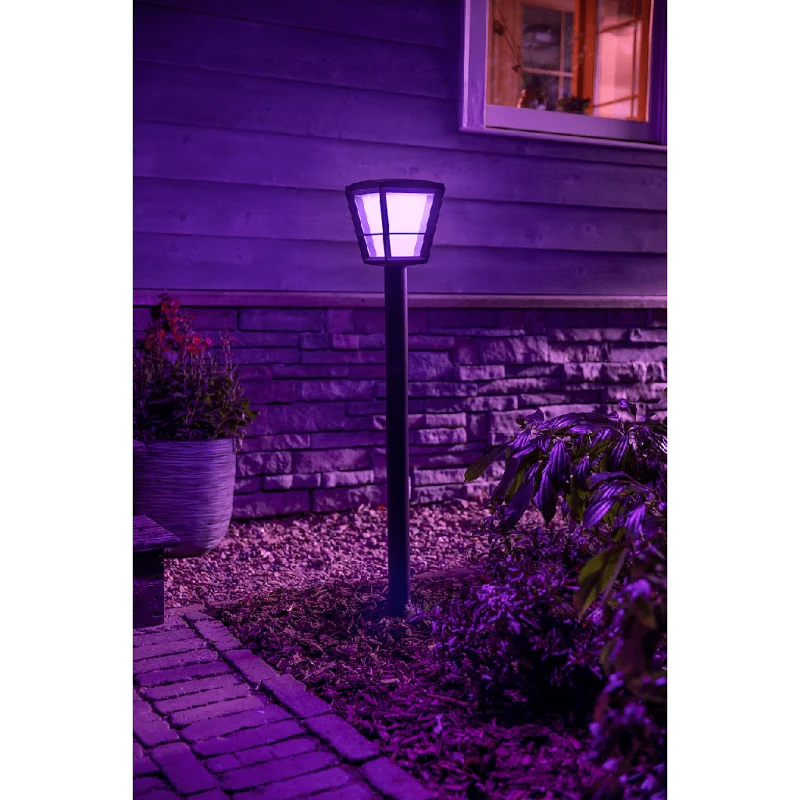 Смарт градинска LED RGBW димируема лампа Philips Hue Econic WACA, 100 см, 15W, GU10, IP44, 1150 lm, Черна - Снимка 5