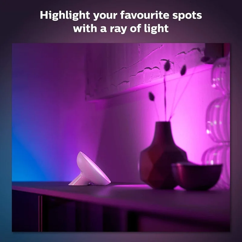 Смарт LED RGBW димируема лампа Philips Hue Bloom Gen4 WACA, бяла/черна, 7.1W, 500 lm (BT, Zigbee, HomeKit, Google, Alexa, SmartThings) (Цвят: Черен) - Снимка 7