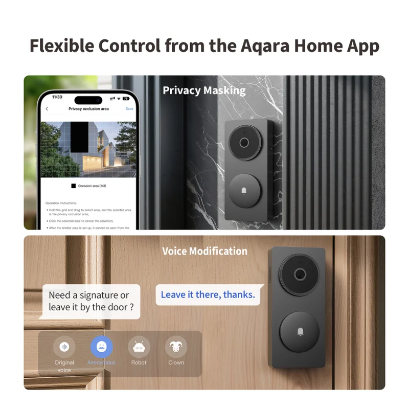 Смарт видеозвънец хъб Aqara Doorbell Camera Hub G410, бял - Снимка 12