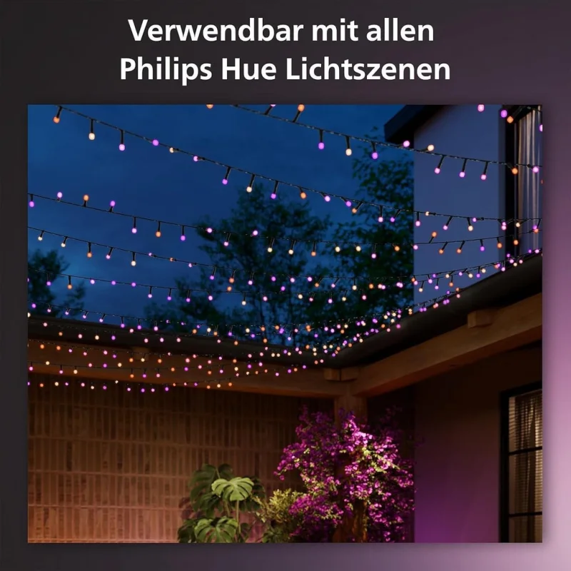 Смарт LED RGBW димируем гирлянд Philips Hue Festavia WACA, 250 лампички, 20 м, 14W, 24V - Снимка 2