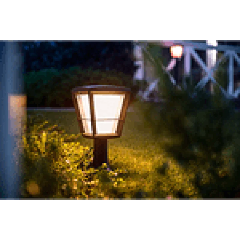 Смарт градинска LED RGBW димируема лампа Philips Hue Econic + Hue Bridge, 32.2 см, 15W, 1150 lm, IP44, Черна - Снимка 5