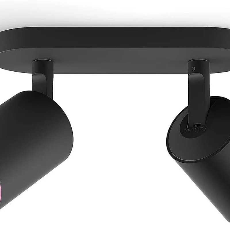 Смарт димируем RGBW LED двоен спот Philips HUE Fugato WACA, черен, 2x350 lm, бяла/цветна светлина с 16 мил. цвята (BT, Zigbee, HomeKit, Google, Alexa, SmartThings) - Снимка 2