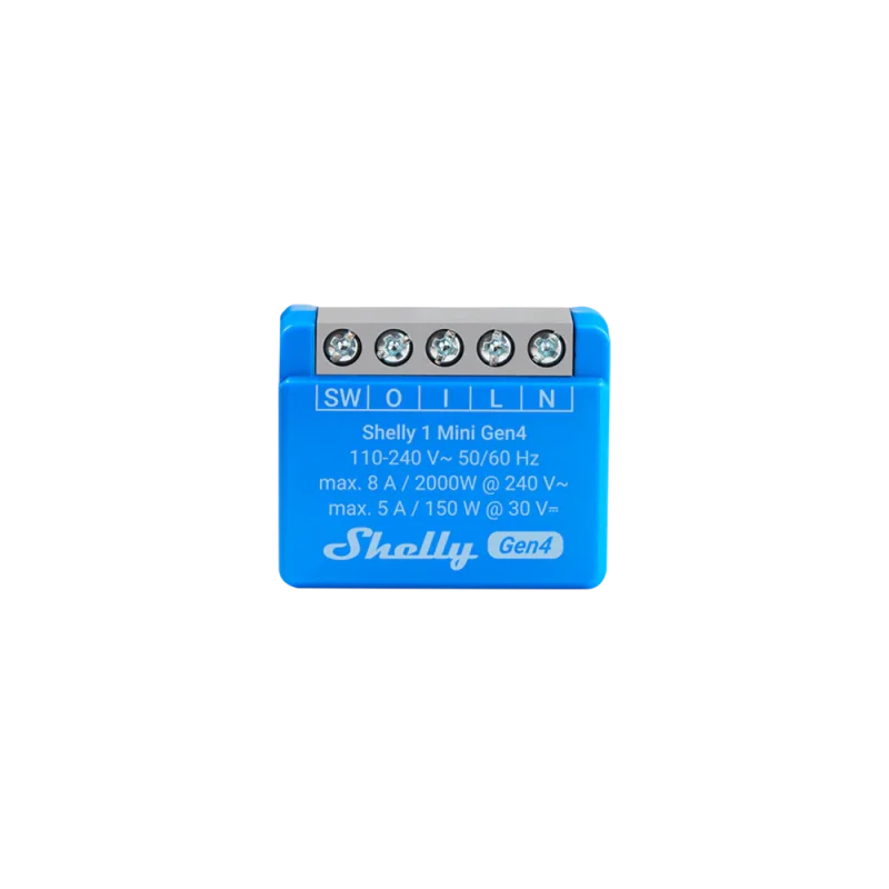 Смарт реле Shelly 1 Mini Gen4 със сух контакт, Wi-Fi, Zigbee, Matter