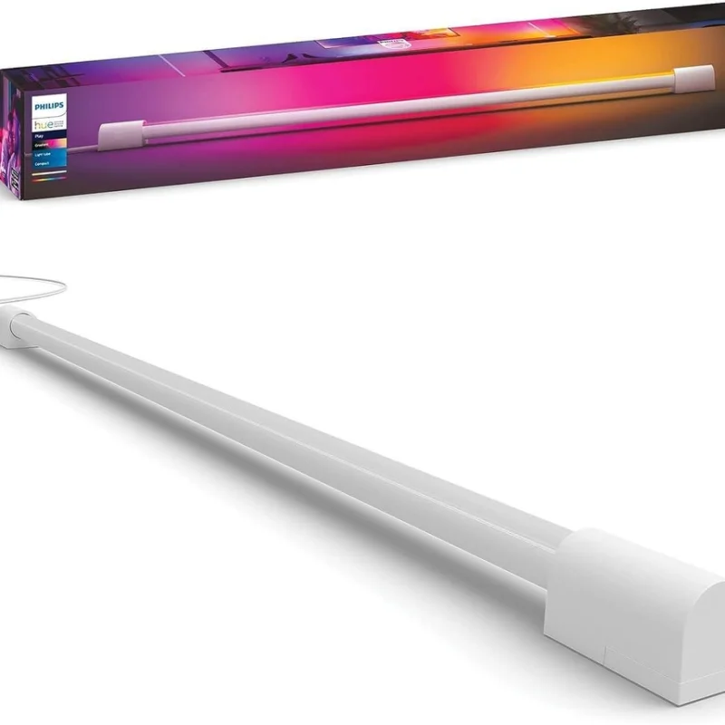 Смарт амбиентен LED RGBW димируем осветител Philips HUE Play Gradient, бял, алуминий, 87 см, 1540 lm, 17.4W, за TV 40-60", 16 мил.цвята (BT, Zigbee, HomeKit, Google, Alexa, SmartThings)