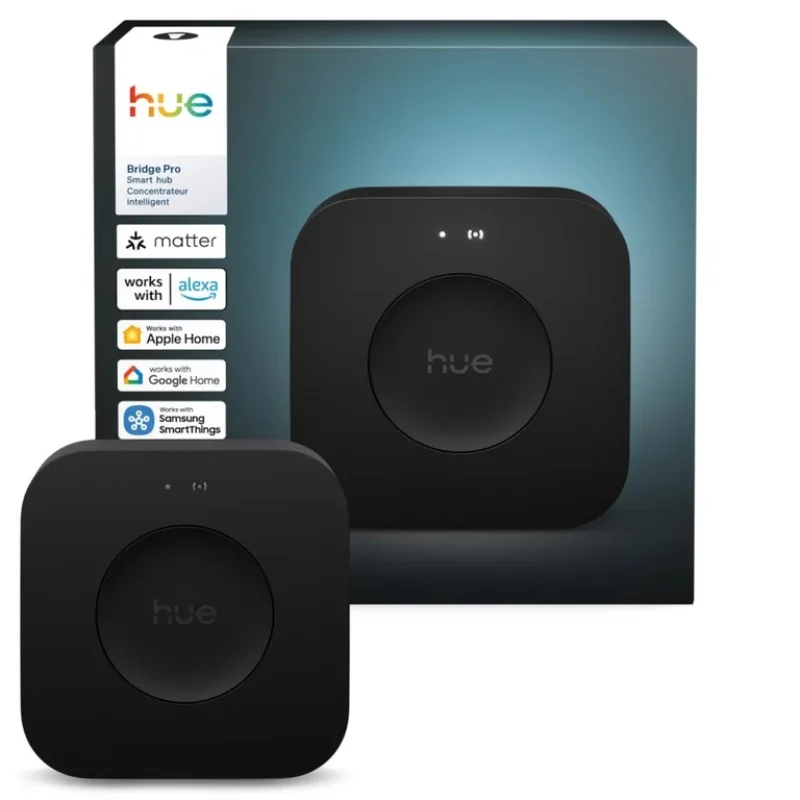 Смарт хъб Philips HUE Bridge Pro, черен (BT, Zigbee, HomeKit, Google, Alexa, SmartThings)