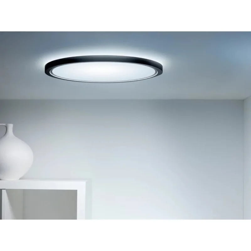 Смарт LED RGBW димируема плафониера WiZ Superslim Ceiling, черна, 42.3x3.2 см, 22 W, 2600 lm, 16 милиона цвята (BT, Zigbee, Apple Home, Google, Alexa, SmartThings) - Снимка 7