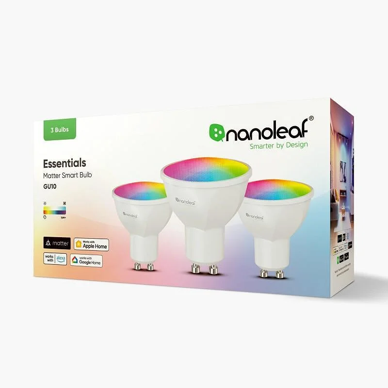 Сет от 3 смарт лунички Nanoleaf Essentials Smart GU10 Bulb