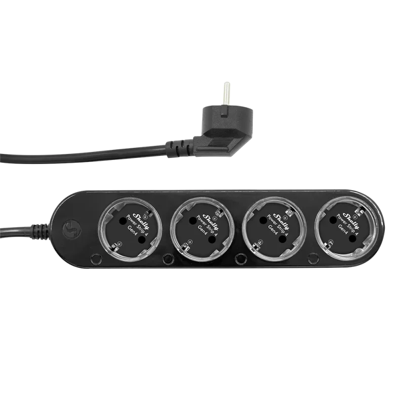 Смарт разклонител Shelly Power Strip 4 Gen4, Черен