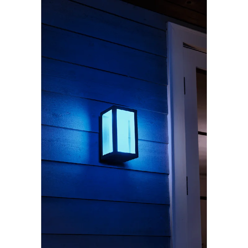 Смарт външен RGBW LED димируем аплик Philips Hue Impress + Hue Bridge, 8W, 1200 lm, E26, IP54, Черен - Снимка 7