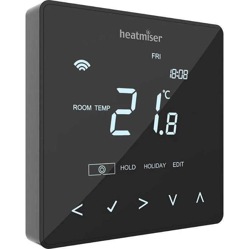 Смарт вътрешен термостат Heatmiser NeoStat, WiFi, 5 зони, черен (Apple Home, Google) (Цвят: Черен)