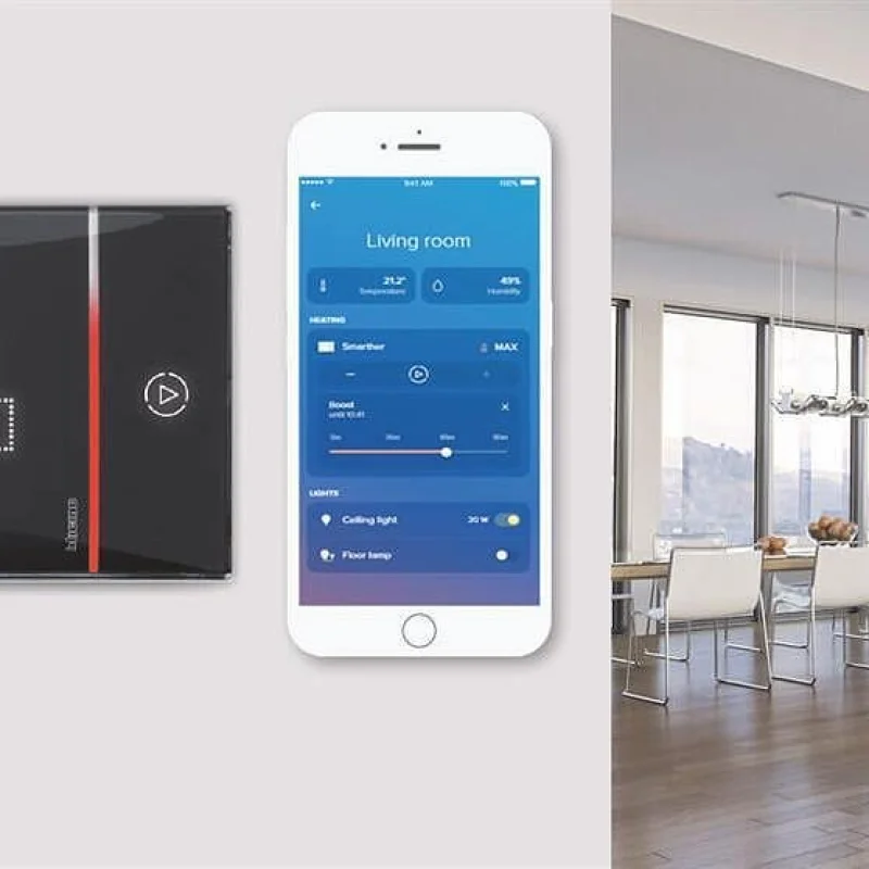Смарт Wi-Fi термостат за вграден монтаж Bticino Smarther 2 (Цвят: Черен) - Снимка 4