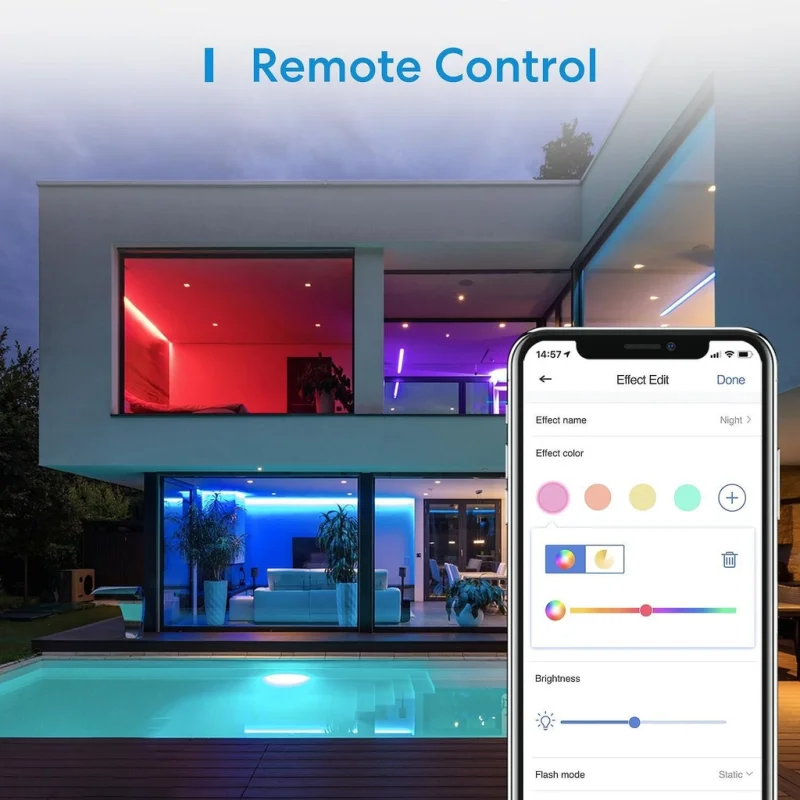 Смарт LED лента Meross MSL320 PRO, RGB 5 м (HomeKit) - Снимка 8