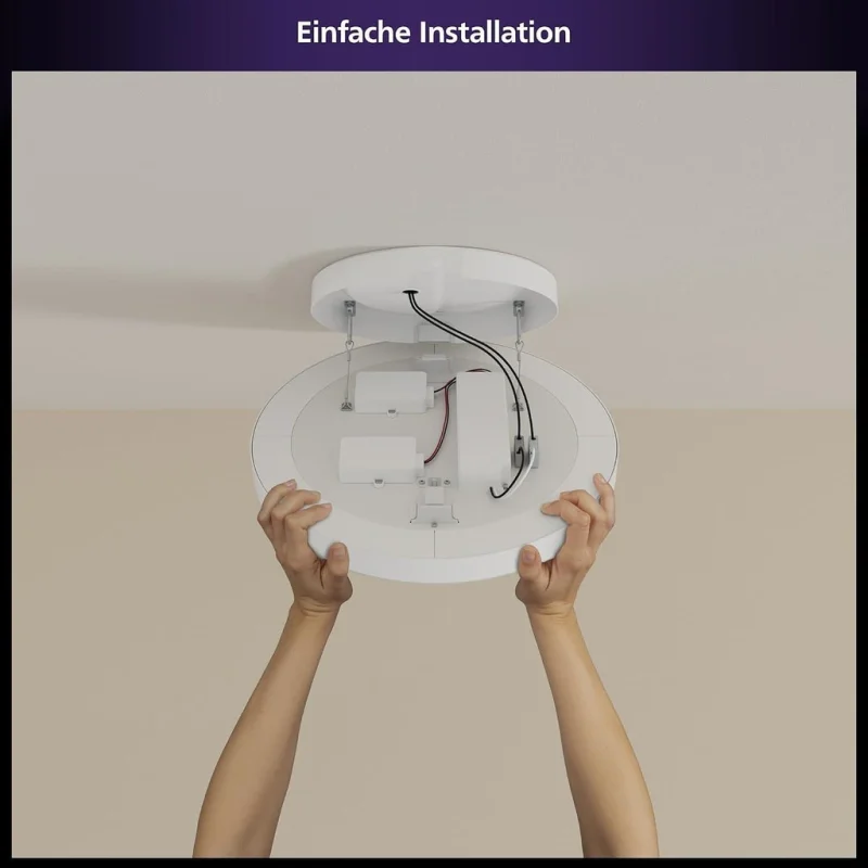 Смарт LED RGBW лампа за таван Philips Hue Datura Ceiling Light Small WACA, бяла, метал, 38.4 см, 48W, 500 lm, 16 мил. цвята (BT, Zigbee, HomeKit, Google, Alexa, SmartThings) - Снимка 6