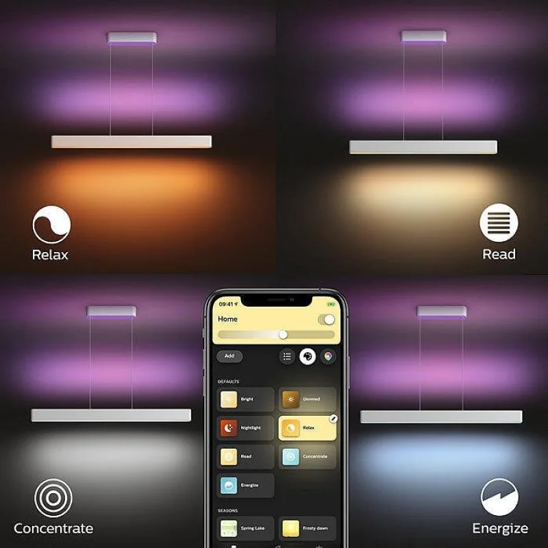 Смарт LED RGBW димируем полилей Philips Hue Ensis WACA, 129.8 см, 79W, 6000 lm, Бял/Черен (Цвят: Бял) - Снимка 13