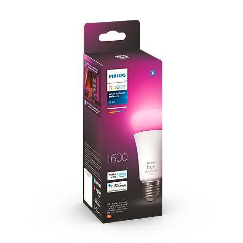 Смарт LED крушка Philips Hue A67, E27, 15W, 1600 lm, RGB (Bluetooth, Zigbee)