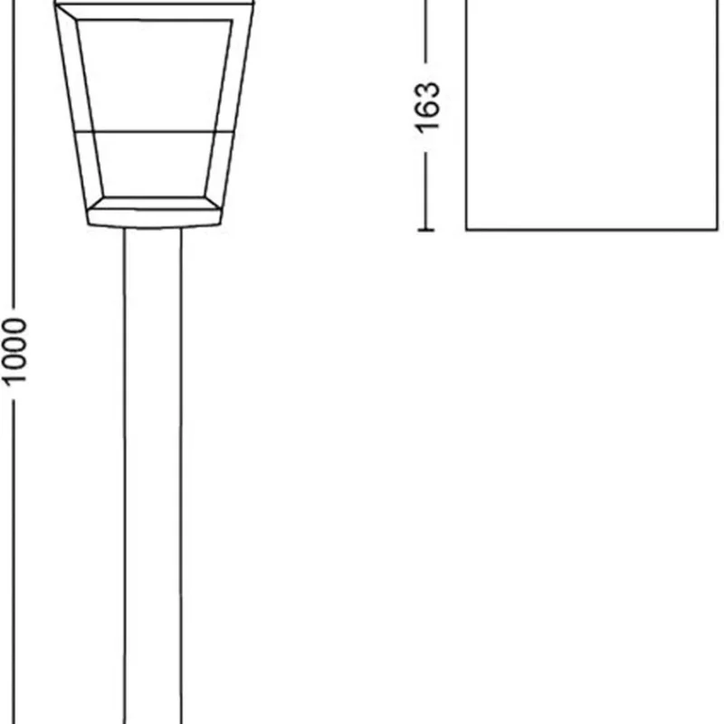 Смарт градинска LED RGBW димируема лампа Philips Hue Econic WACA, 100 см, 15W, GU10, IP44, 1150 lm, Черна - Снимка 2