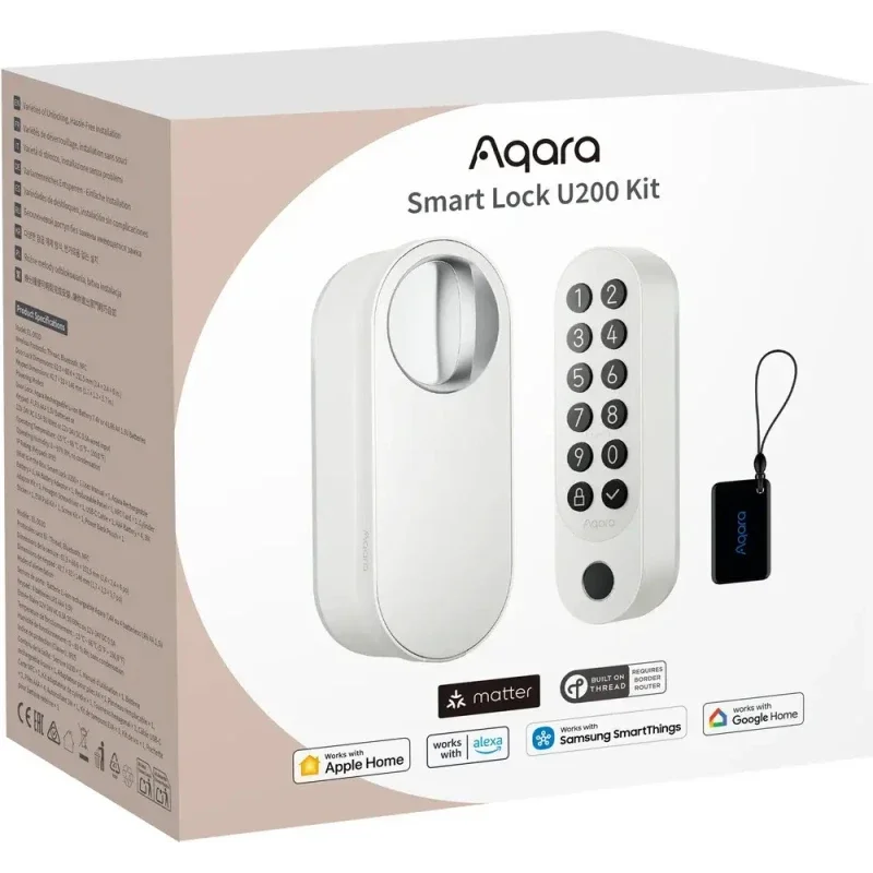 Смарт ключалка и клавиатура + аксесоари AQARA U200 Kit, бяла - Снимка 2