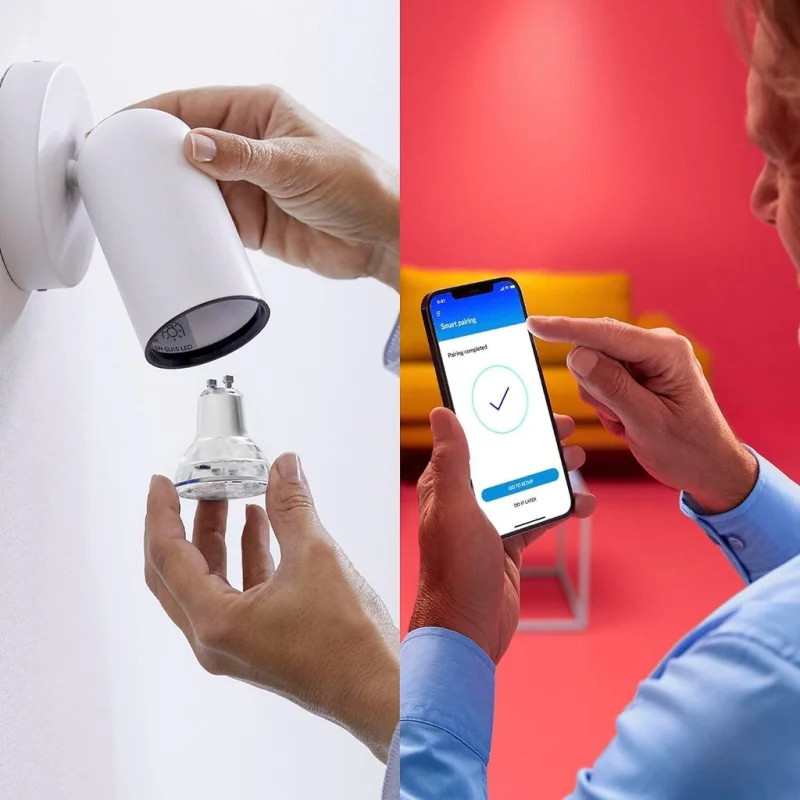 Смарт LED RGBW димируема крушка WiZ Smart Bulb Spot 4,7W, 345 lm, GU10, 16 милиона цвята (BT, Zigbee, Matter, Apple Home, Google, Alexa, SmartThings) - Снимка 4