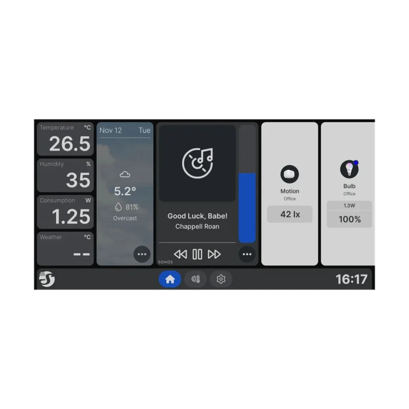 Смарт дисплей Shelly Wall Display X2 + BLU H&T с Bluetooth и сензор за температура и влажност - Снимка 7