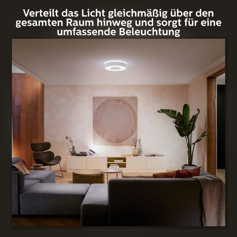 Смарт LED RGBW димируема лампа за таван Philips HUE Infuse L WACA, бяла, 42.5 см, 52.5 W, 3700 lm, бяла/цветна светлина, 16 мил. цвята (BT, Zigbee, HomeKit, Google, Alexa, SmartThings) - Снимка 17