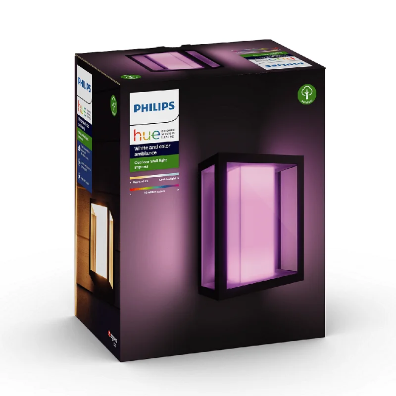 Смарт външен LED RGBW димируем аплик Philips Hue Impress WACA, 2x8W, 1200 lm, IP44, Черен - Снимка 2