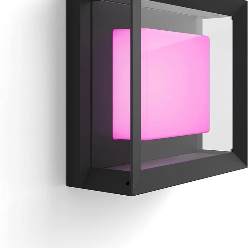 Смарт външен LED RGBW димируем аплик Philips Hue Econic Outdoor WACA, черен, 1150 lm, 15W, IP44 (BT, Zigbee, HomeKit, Google, Alexa, SmartThings)