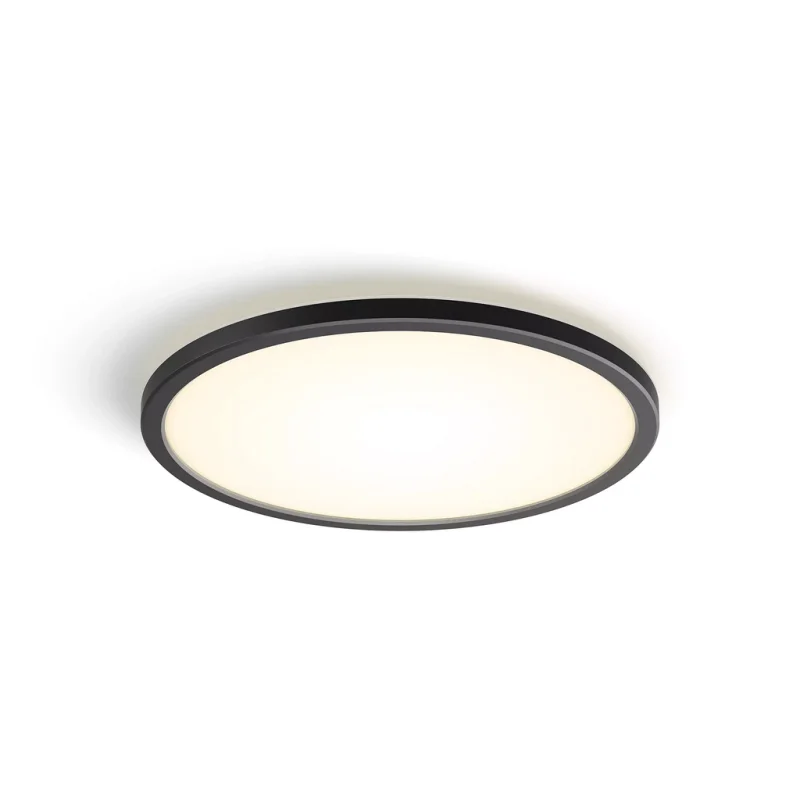Смарт LED димируема лампа за таван Philips HUE Tento White, размер S, 29.1 см, черна, 16.6W, 2250 lm, топла бяла светлина 2700К (BT, Zigbee, HomeKit, Google, Alexa, SmartThings)